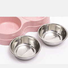 Round two-in-one drinking water feeding dual-purpose dog bowl